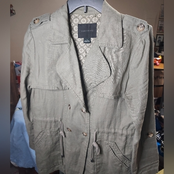 Sanctuary Women Safari Tencel Field Green utility Jacket Small - Picture 10 of 13